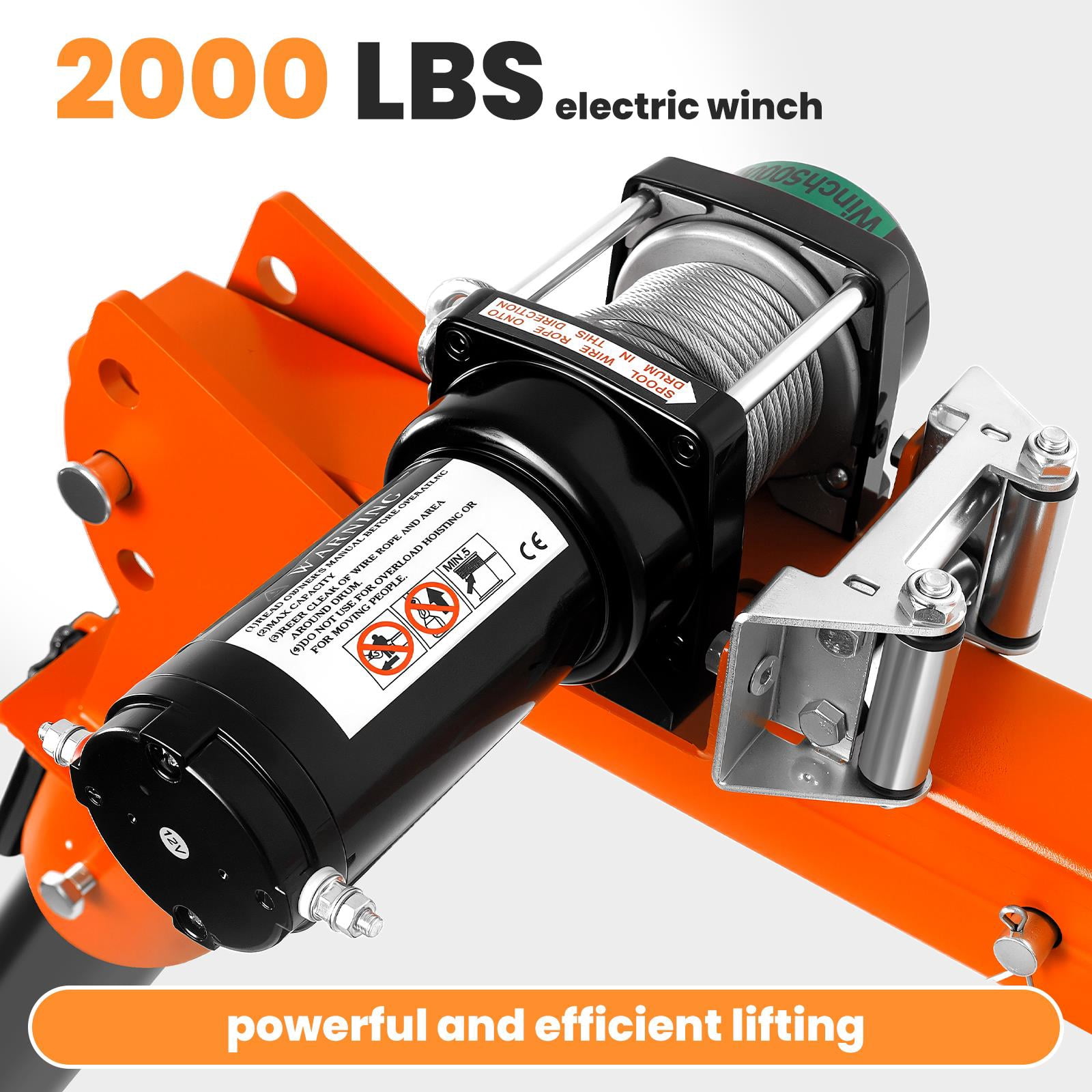 Muweixin Heavy Duty Single Arm Truck Crane, 12v Electric 2000lbs Capacity, Alloy Steel Adjustable Hoist for Outdoor Lifting, Vehicle Use