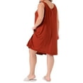 thumbnail image 3 of Agnes Orinda Plus Size Nightgowns for Women Sleeveless Sleepwear Wide Strap Sleepshirts Pleated Scoopneck Nightshirt 4X Red, 3 of 6