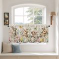 thumbnail image 2 of Easter Rabbit Tier Curtains 24 Inch Length, Farmhouse Spring Botanical Flowers Eggs Grid Cafe Short Curtains for Bathroom Over Sink, Small Kitchen Curtain Light Filtering Drapes 2 Panels 27.5"Wx24"L, 2 of 8