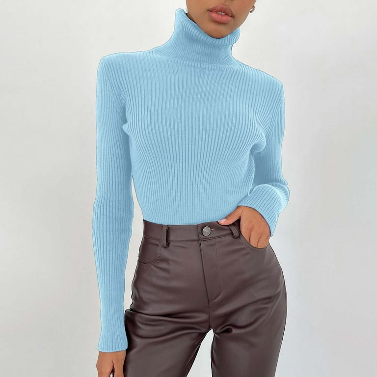 MITCOWBOY Turtleneck Women Women Soft Sweater Slim Fit Lightweight
