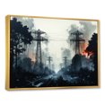 thumbnail image 2 of Designart "Stormy Cityscape With Ebony Edges Of Power Lines" Power Lines Floater Framed Canvas Prints, 2 of 5