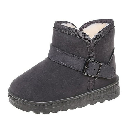 

Boys Girls Snow Boots Toddler Little Kids Warm Cozy Fur Lined Winter Boots Non-Slip Outdoor Ankle Boots