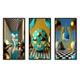 thumbnail image 2 of Designart "Infinity of Golden Spheres II" Modern Abstract Framed Wall Art Set Of 3 - Yellow Traditional Frame Gallery Set For Office Decor, 2 of 6