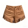 thumbnail image 5 of Ailaofu Womens Fringe Hem Shorts High Waisted Button Closure Casual Shorts Retro Western Style Shorts for Women, 5 of 6
