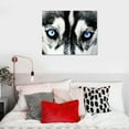 thumbnail image 5 of Nawypu Large Black and White Wolf Canvas Wall Art Husky Dog Blue Eyes Animal Face Series Picture Artwork for Modern Home Decor, 5 of 5