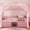 Pink, variant on Plonmago Twin Size Metal Bed Frame with 6 Drawers,House Shape Bed with Globe String Lights Plug in,Safety Guardrail & Inclined Ladder,No Box Sping Needed,White Low Loft Bed