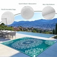 thumbnail image 6 of Outdoor Rug 5x7 ft Teal Blue Bohemian Waterproof Outdoor Patio Rug Mat Non Slip Outside Area Rugs Carpet for RV,Camping,Porch,Deck,Pool,Balconybackyard,Retro Man-dala Pattern White, 6 of 9