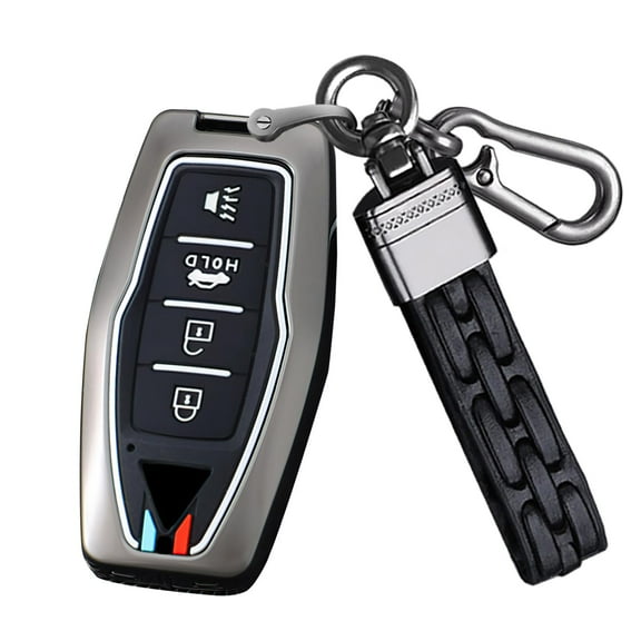 Luminous 4 Button Key Fob Cover Fit for Mitsubishi Outlander 2023 2022 2021 Keyless Silicone & Metal Key Case with Keychain