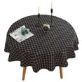 thumbnail image 1 of Nappe Ronde Lavable en Lin, Nappe Géométrique, Housse de Table, Décoration, 1 of 9