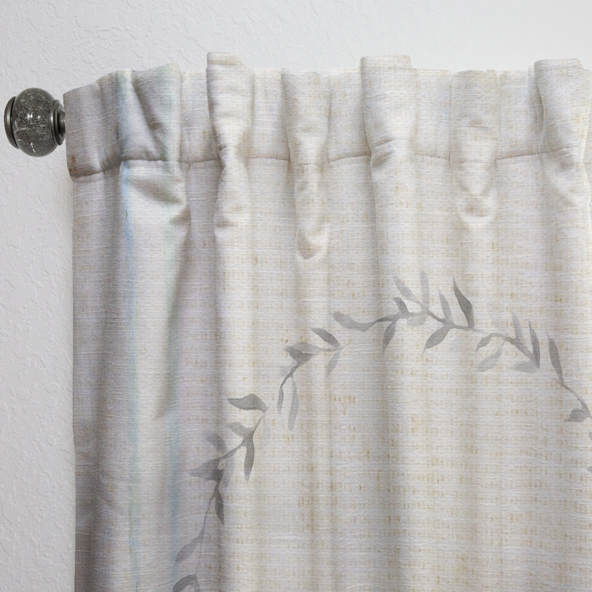 Designart 'Farmhouse Quote On Florals XVIII' Farmhouse Curtain Panel