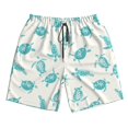 thumbnail image 3 of Uemuo Turtle Pattern Men's Swim Trunks Hawaiian Beach Bathing Suit Swimsuits Beach Quick-Dry Shorts with Pockets-XX-Large, 3 of 9