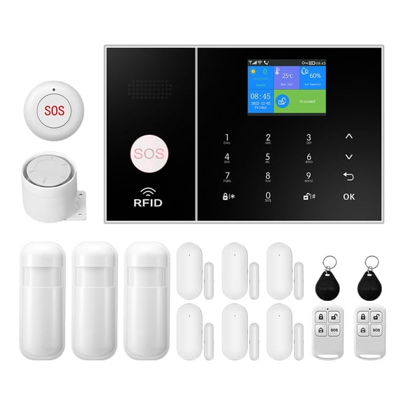 Sistema inalámbrico de alarma doméstica YBJ, kit de 16 piezas con WiFi y aplicación