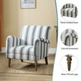 thumbnail image 6 of Stripe Accent Chair, Tina's Home Wood Leg Armchair Living Room Bedroom Adult Set of 2, Black Stripe, 6 of 6