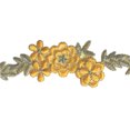 thumbnail image 3 of 1.75" Embroidered Floral Yellow with Silver Metallic by Yard (Yellow), 3 of 3