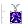 thumbnail image 2 of Star K� Large 12mm Square Cut Simulated Amethyst Pendant Necklace, 2 of 9
