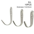 thumbnail image 3 of LITTLE HOME Stainless Steel Wall Mount Single Hook, Heavy Duty Rustproof Coat Hanger for Kitchen Bathroom Bedroom Living Room Office Hotel, 10 Pack Silver (S-1.5mm), 3 of 8