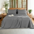 thumbnail image 2 of Sonoro Kate 100% Organic Luxurious Bamboo Sheets, King Sheet Set 6-Piece with 16" Deep Pocket, Silky Smooth Luxury Bed Sheets, Gray, 2 of 8
