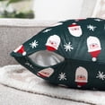 thumbnail image 4 of PAVILIA Holiday Throw Pillow Covers 18x18 Set of 2, Decorative Pillow Cases Bed Sofa Couch, Christmas Winter Accent Decor Cushion Bedroom Living Room, Velvet Square Euro Sham Covers, Santa Green, 4 of 9