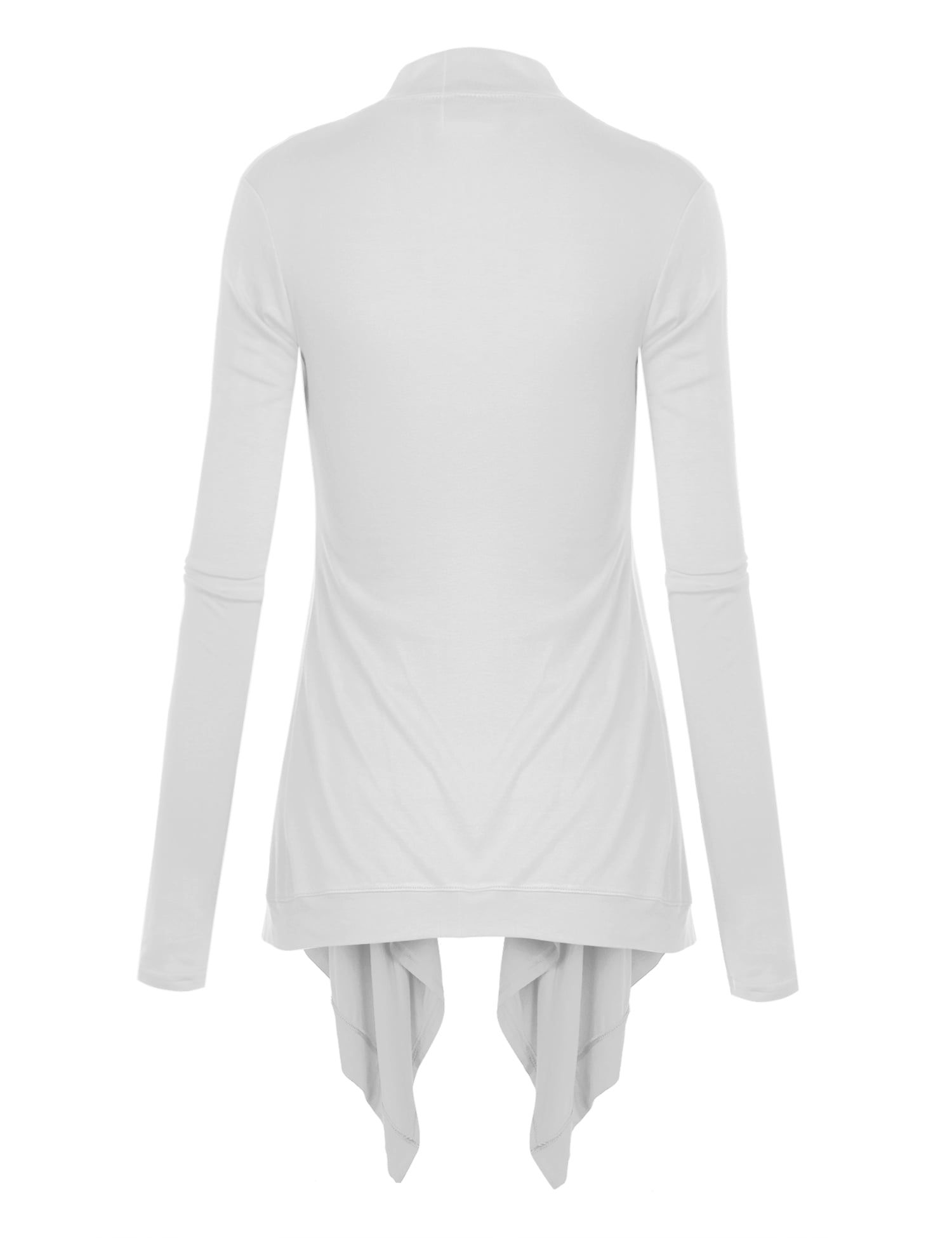WSK849 Women's Open Front Cardigan - Lightweight Long Sleeve Knit (Size XL, White) - View #10