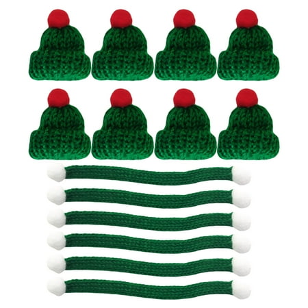 WASHWEPE Mini Knit Hat And Scarf Synthetic Material 20Pcs 1.6x1.6x0.8In 0.4x9In