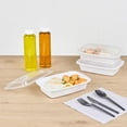 thumbnail image 4 of Restaurantware-Asporto 24 Ounce Take Out Containers, 50 Food Containers With Lids - Microwavable, Disposable, White Plastic To Go Boxes For Food, No BPA, For Take Out And Delivery, 4 of 11