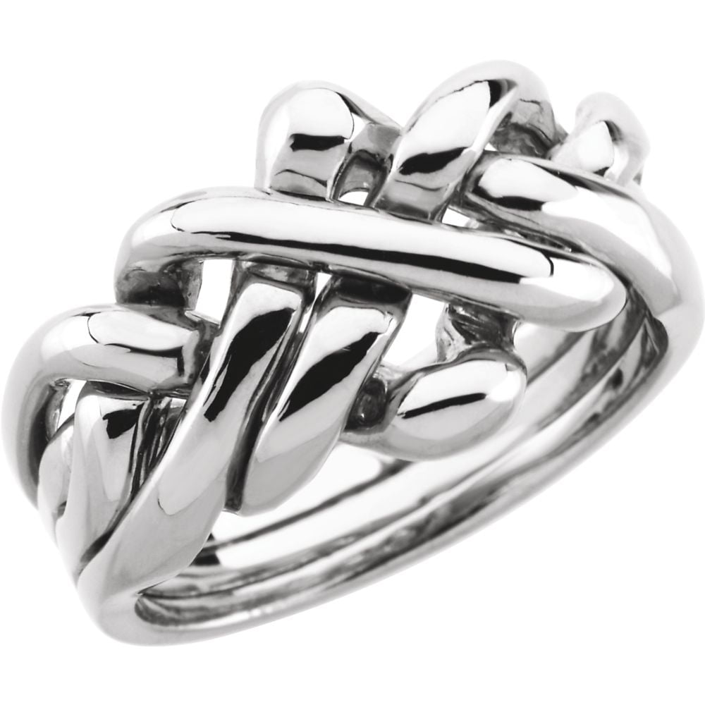 925 Sterling Silver Ladies Polished Puzzle Ring Size 6.5 Jewelry Gifts