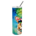 thumbnail image 2 of Carolines Treasures DAC2496TBL20 3 x 8.25 x 3 in. & 20 oz Corgi Hippie Dawg Stainless Steel Skinny Tumbler, 2 of 5