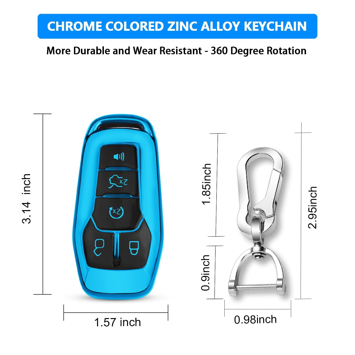 Durable TPU Key Fob Cover with Keychain for Ford Explorer F150 Lincoln MKC MKX MKZ Fusion Mustang Edge Remote Smart Key Shell Protector