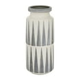 thumbnail image 3 of DecMode 13" Gray Ceramic Vase with Triangle Patterns, 3 of 5