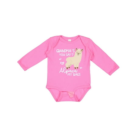 

Inktastic Grandma s You Say Alpaca My Bags Gift Baby Boy or Baby Girl Long Sleeve Bodysuit