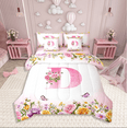thumbnail image 1 of Erosebridal Letter Initial Bed in a Bag Full size,Monogrammed Personalized Bed Set,Flower Decor,Reversible,7pcs, 1 of 1