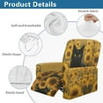 thumbnail image 5 of Whosucclay Black Cat Sunflower Print Stretch Recliner Sofa Cover 4-Pieces Recliner Slipcover 1 Seat Couch Soft Furniture Protector Covers with Elastic Reclining Couches with Pockets, 5 of 8