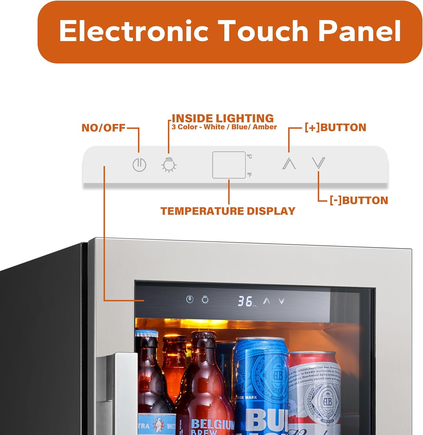 Ca'Lefort 30 inch Beverage Refrigerator,200 Cans Beverage Cooler with Stainless steel door frame for Home Office