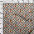 thumbnail image 2 of oneOone Polyester Lycra Fabric Leaves & Floral Check Print Fabric By Yard 56 Inches Wide, 2 of 4