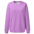thumbnail image 5 of Women's Crewneck Sweatshirts Long Sleeve Basic Solid Pullover Tops 2025 Fall Winter Trendy Soft Comfy Relaxed Fit T-Shirts, 5 of 5