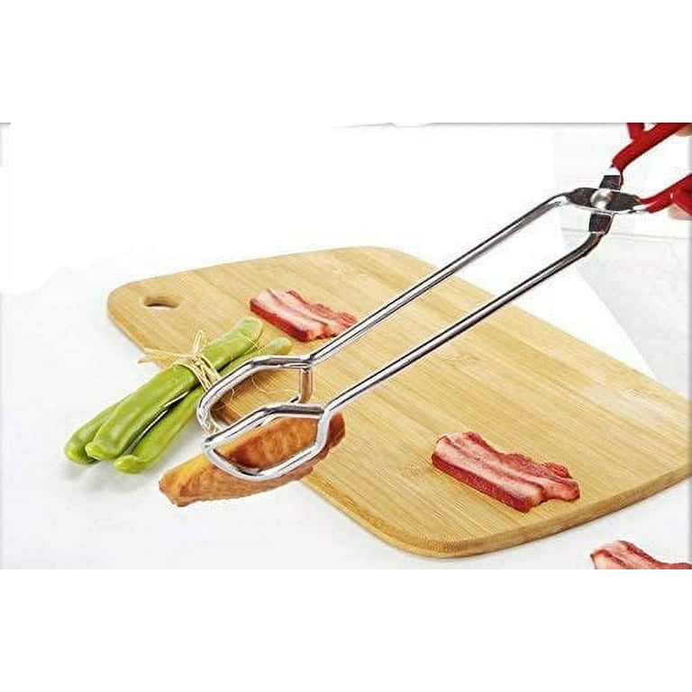 1pc Cooking Kitchen Tongs with Silicone Tips - Stainless Steel tongs for  cooking - 9 Tongs With Silicone Rubber Grips, Small and Large - Metal BBQ  Tongs with Locking