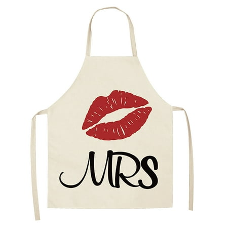 

YYNKM Kitchen Gadgets 1pc Parent Adult The Family Kitchen Lovely Print Linen Family Aprons Home & Kitchen on Clearance Deals