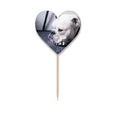 thumbnail image 1 of Perro animal de compañia la imagen gris Etiqueta del corazón de la bandera del palillo de dientes, 1 of 3