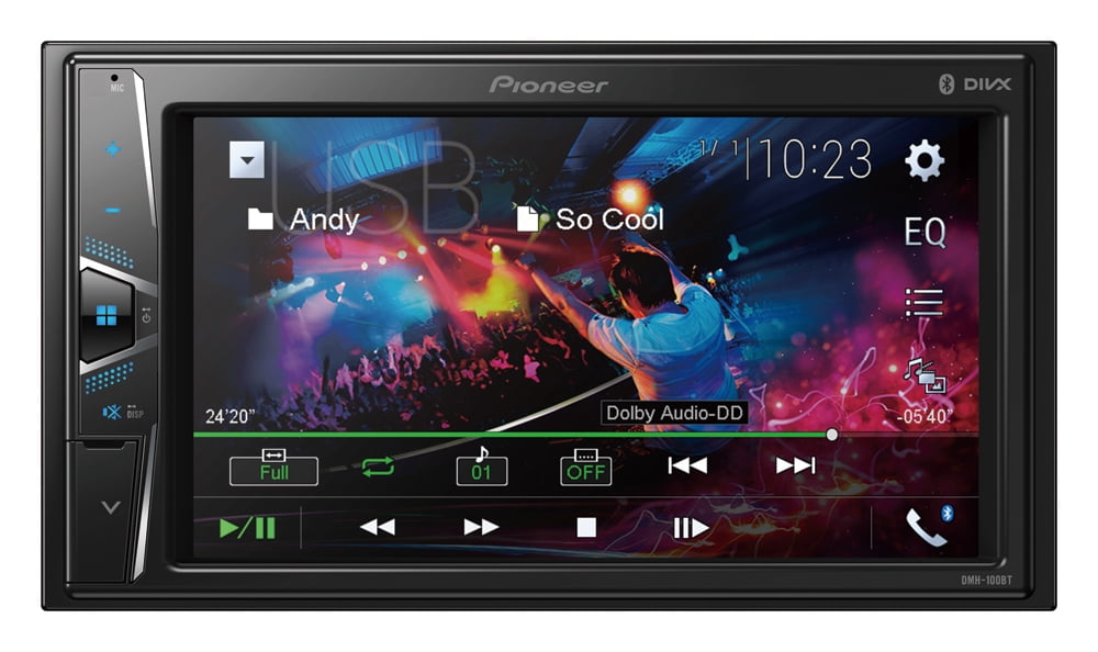 Pioneer DMH-100BT In-Dash Receiver with 6.2" Touchscreen and Bluetooth,Double DIN,Backup Camera Ready