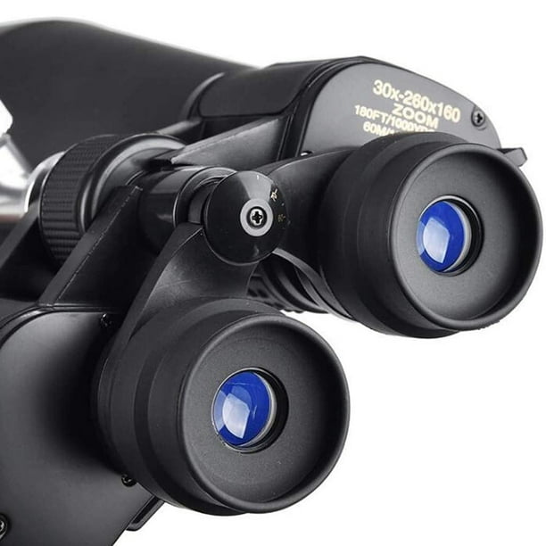 Binoculares profesionales para exteriores, telescopio con protección contra impactos y visión nocturna HD, zoom súper 30X-260X 160