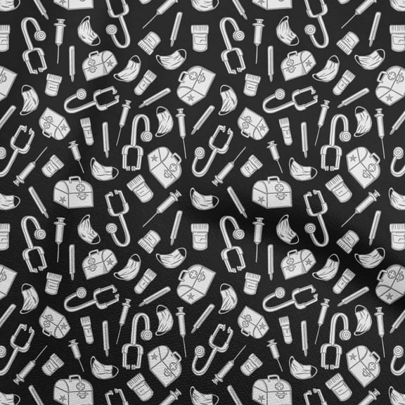 oneOone Polyester Lycra Black Fabric Scissor Diy Clothing Quilting Fabric Print Fabric By Yard 56 Inch Wide