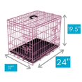 thumbnail image 2 of Cages pour Chiens Chenil pour Chien avec Double Porte pour Chiens Cage pour Animal en Fil Métallique Pliable et Rabattable avec Poignée de Transport pour Intérieur Rose, 2 of 4