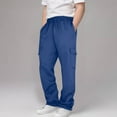 thumbnail image 7 of Dezsed Boys Baggy Cargo Sweatpants Kids Elastic Waist Active Athletic Workout Joggers Outdoor Hiking Baggy Trousers 13-14 Years Blue, 7 of 7