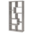 thumbnail image 5 of Newboti Furniture Geometric bookcase Seven (7) Shelves Storage Shelf Solid Wood Furniture 1pc Grey Driftwood 12889, 5 of 11