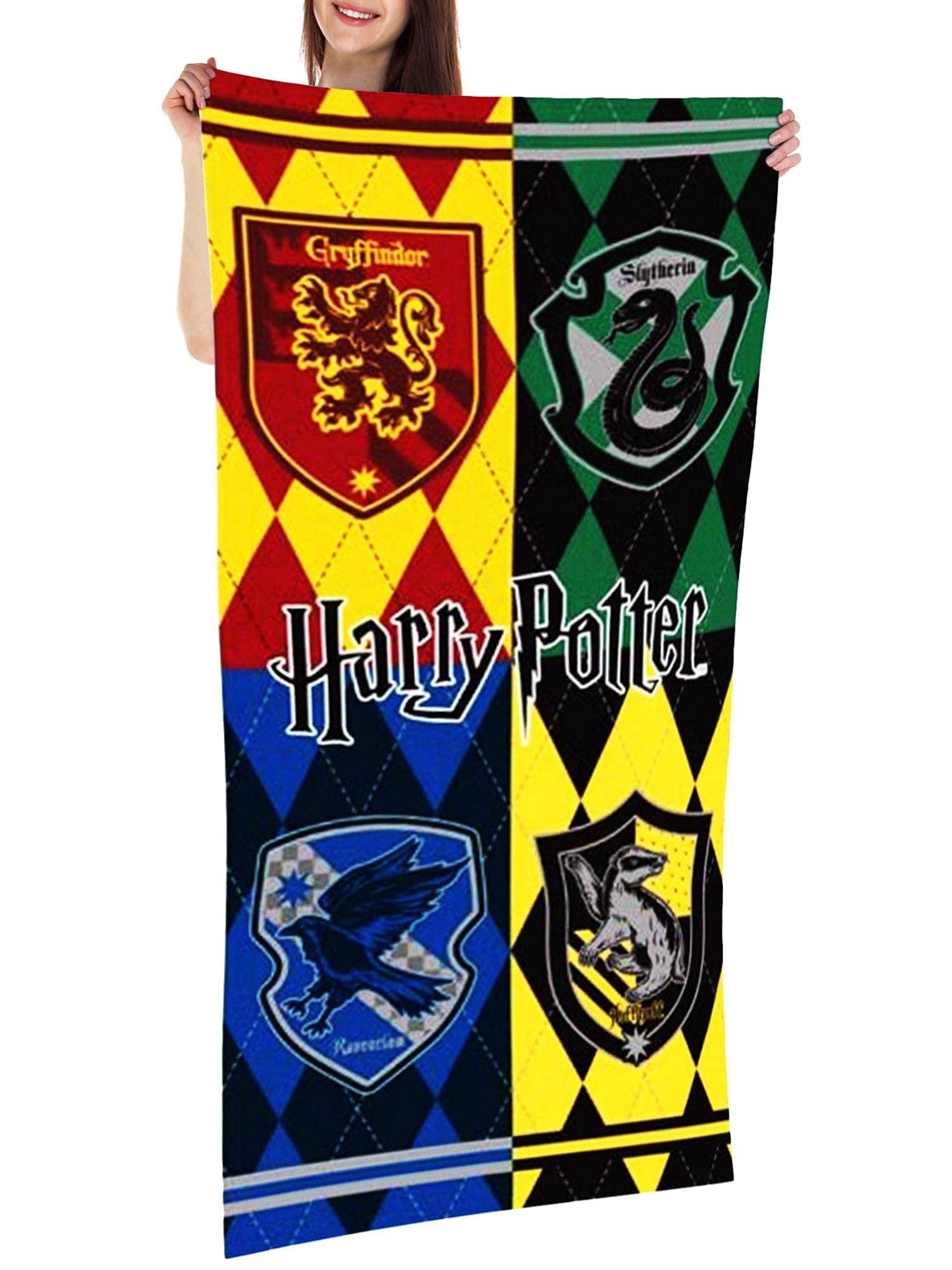 Hogwarts House Crest Beach Towel 28x58