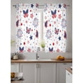 thumbnail image 2 of 4th of July Curtains 45 Inch Length,Sheer Curtains for Bedroom Living Room Window Butterfly Star Blue Red Fireworks Independence Day Voile Drapes Kitchen Curtains Small Half Window 52"x45" 2 Panels, 2 of 7