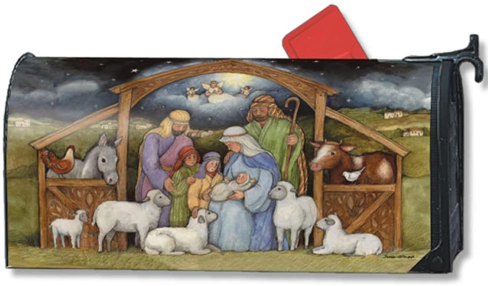 Holy Family Nativity Large Oversized Mailbox Cover Christmas Religious Manger Studio-M
