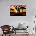 thumbnail image 6 of HFDF FC3069 Canvas Wall Art Elephant Picture African Wild Animals Artwork Painting Print for Living Room Bedroom Kitchen Home and Office Wall Decor 14x11inch Framed, 6 of 6