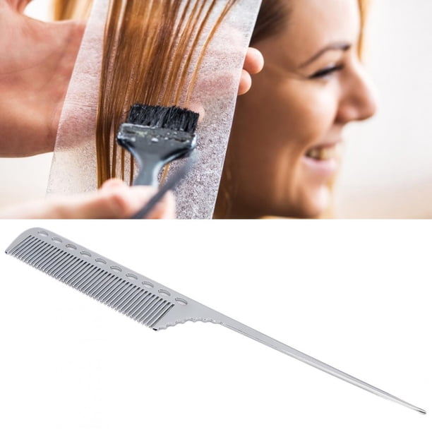 Hombres Mujeres Peine De Peinado, Peine De Pelo De Cola De Rata De Salón, Peine Profesional De Metal De Aluminio Para Peluquero Para Todo Tipo De Cabello(Plata) Ecomeon no