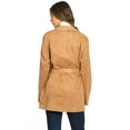 thumbnail image 4 of Love Tree Women's Juniors Faux Suede Light Layering Trench Coat (Camel, Small), 4 of 4